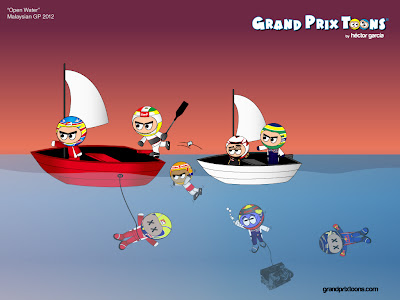комикс Open Water по Гран-при Малайзии 2012 от Grand Prix Toons