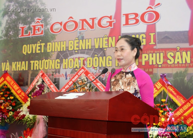 Đồng chí Đinh Thị Lệ Thanh phát biểu tại buổi lễ