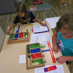 The Montessori math program alone is worth considering Montessori for! Here, students practice multiplication into the thousands with the Stamp Game. This is a rather concrete materials--the second step in a multi-step process during which children progress from manipulating actual quantities, to solving problems abstractly, with pencil and paper. The Montessori math program alone is worth considering Montessori for! Here, students practice multiplication into the thousands with the Stamp Game. This is a rather concrete materials--the second step in a multi-step process during which children progress from manipulating actual quantities, to solving problems abstractly, with pencil and paper.