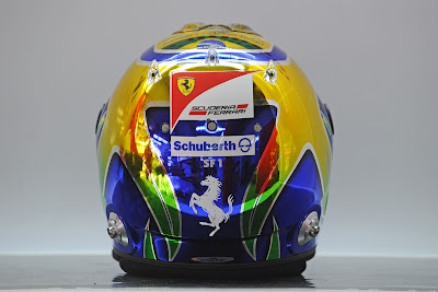 юбилейный шлем Фелипе Массы на Гран-при Бразилии 2011 - вид сзади