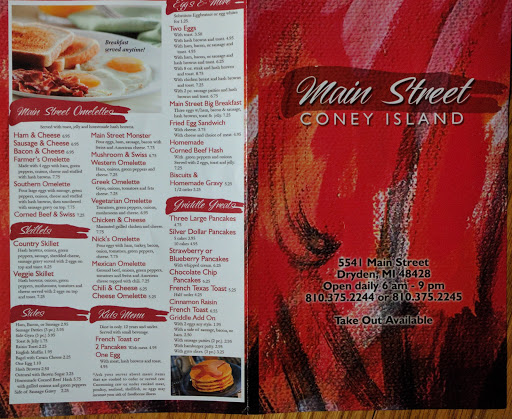 American Restaurant «Main St Coney Island», reviews and photos, 5541 E Main St, Dryden, MI 48428, USA
