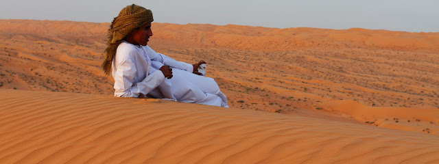 Admiring the lovely Wahiba Sand Dunes of Oman