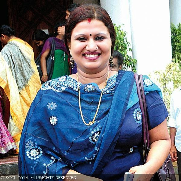 Devi Chandana during the wedding ceremony of Leon K Thomas and Sarangi's wedding in Kochi. Devi Chandana during the wedding ceremony of Leon K Thomas and Sarangi's wedding in Kochi.