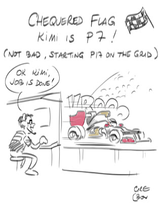 Кими Райкконен финиширует 7-ым за Lotus на Гран-при Австралии 2012 - комикс Cirebox