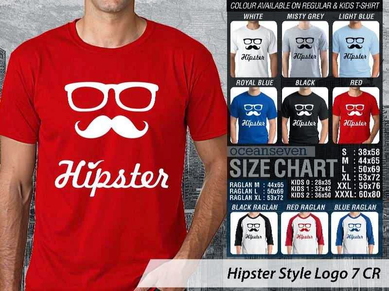 KAOS hipster kacamata kumis | KAOS Hipster Style Logo 7 distro ocean seven