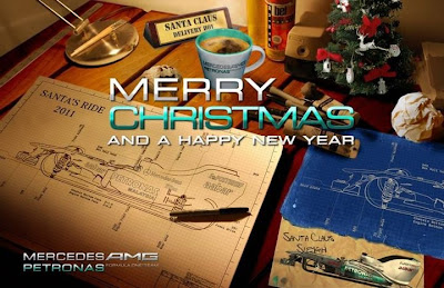 поздравления от Mercedes AMG F1 с Рождеством и Новым Годом