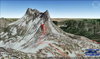 West Ridge of Prusik Peak.  I left my GPS at the base of the route so no track up the peak
