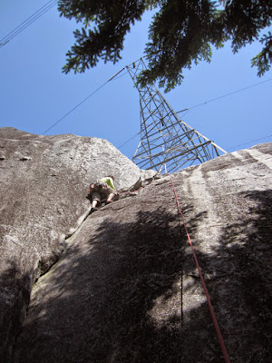 Sara climbing Earth Trip (5.5)