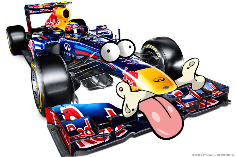 фотошоп Red Bull RB8 в виде собачки с косточкой во рту by Dave D race@race.sk