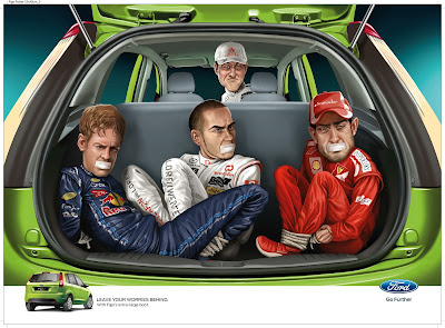 Михаэль Шумахер в рекламе Ford Figo перевозит чемпионов в багажнике