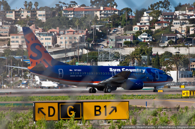 USA California San Diego Internagional Airport Lindbergh Field Sun County N712SV Boeing 737 США Калифорния Сан-Диего Международный Аэропорт Линдберг Филд поле Сан Каунти Боинг 737