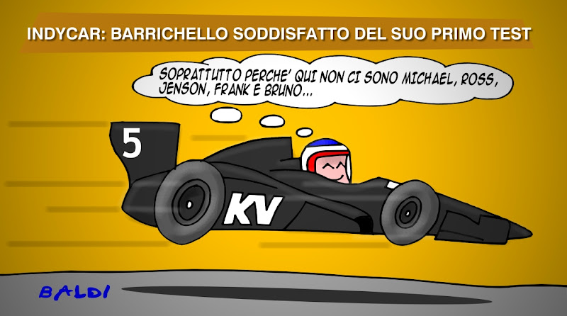 Рубенс Баррикелло доволен своими первыми тестами в IndyCar - комикс Baldi