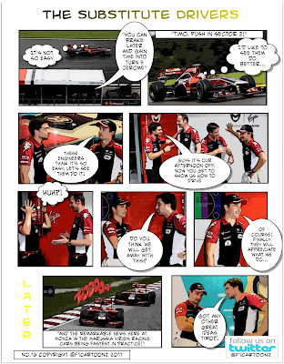 комикс F1cartoonz о Marussia Virgin и ее пилотов на Гран-при Италии 2011 в Монце