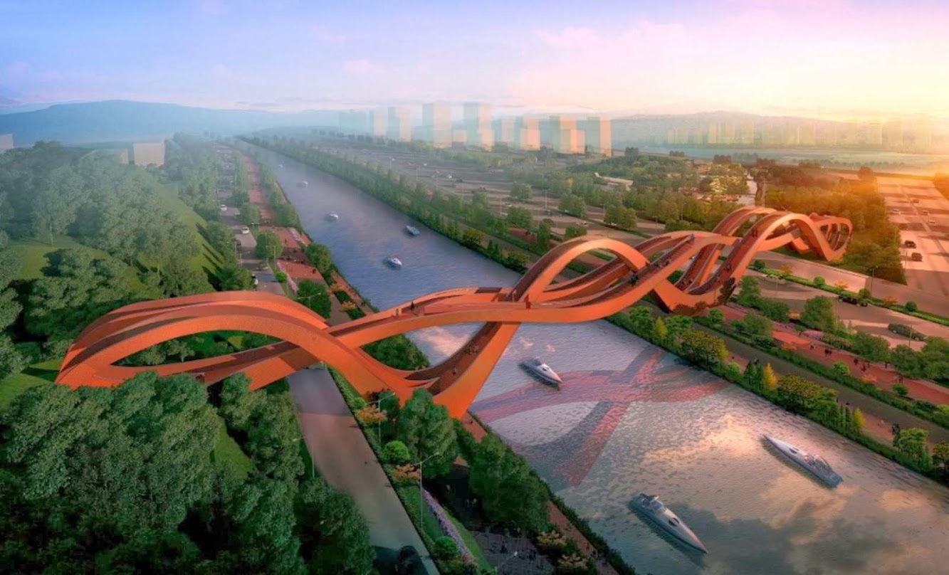 Changsha, Hunan, Cina: Next Wins Competition Pedestrian Bridge