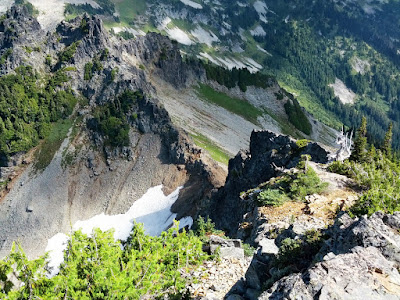 Looking back down the East Ridge, a fun way to the top