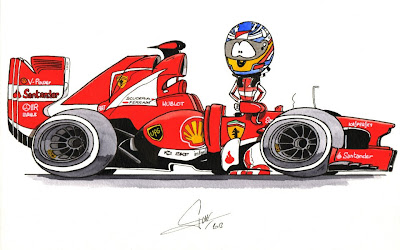 Фернандо Алонсо Ferrari 2013 - комикс Quentin Guibert