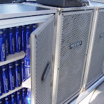 the secret cooler ... Dierks' bass player had a fake 4th cabinet made to hold his beer.  If you can hear it you've had too many.