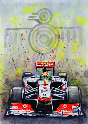 Серхио Перес McLaren MP4-28 - рисунок Kevin Paige Art