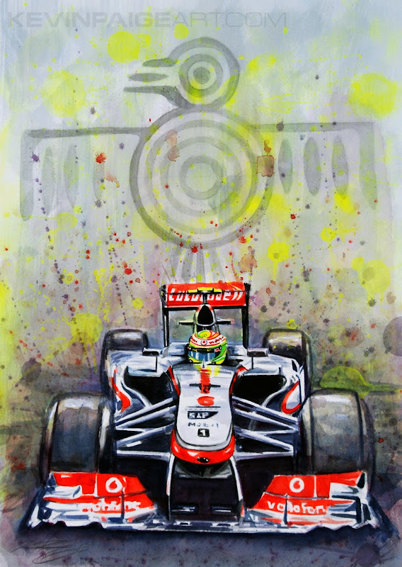 Серхио Перес McLaren MP4-28 - рисунок Kevin Paige Art