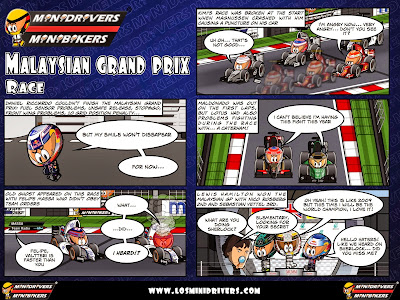 комикс MiniDrivers по гонке на Гран-при Малайзии 2014