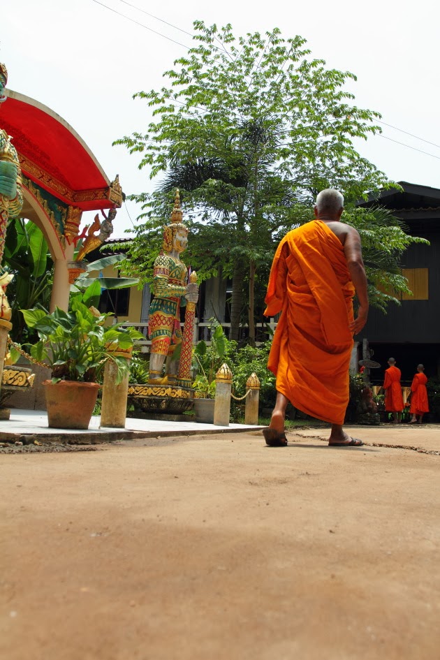 A Buddhist Monk at Ban Dong Krathong Yam, Thailand