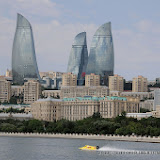 BAKU-AZERBAIJAN-July 6, 2013- Timed trials for the UIM F2 Grand Prix of Baku in front of the Baku Boulevard facing the Caspian Sea.Picture by Vittorio Ubertone