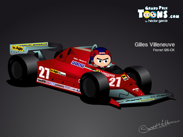 Жиль Вильнев Ferrari 126-CK 1981 Grand Prix Toons