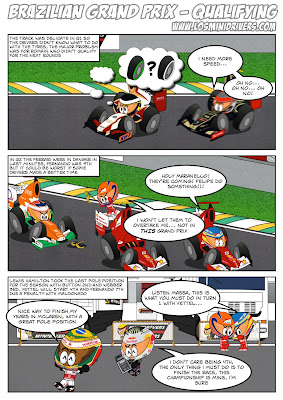 комикс Los MiniDrivers по квалификации на Гран-при Бразилии 2012