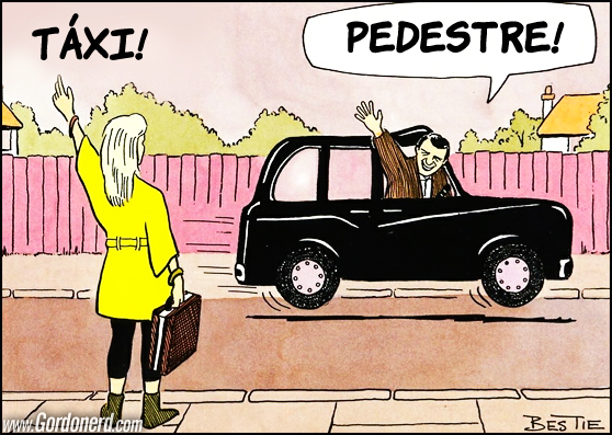 taxi pedestre Taxista fanfarrão