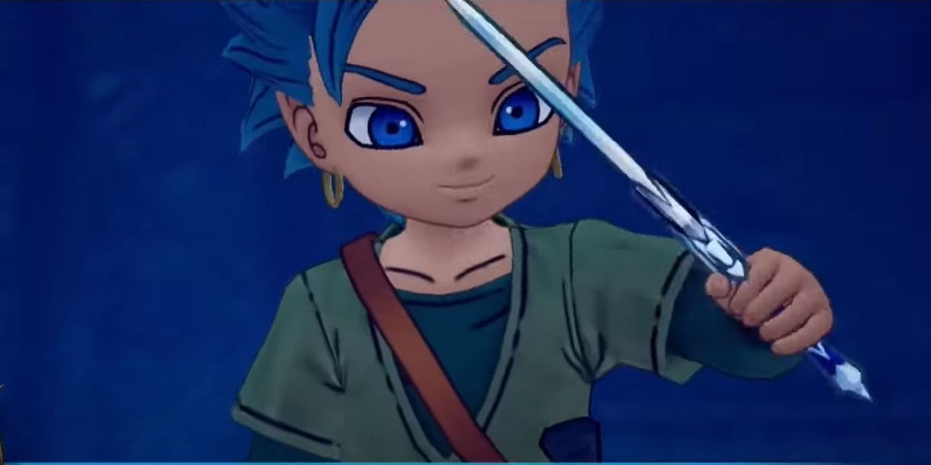 Erik with a knife in Dragon Quest Treasures
