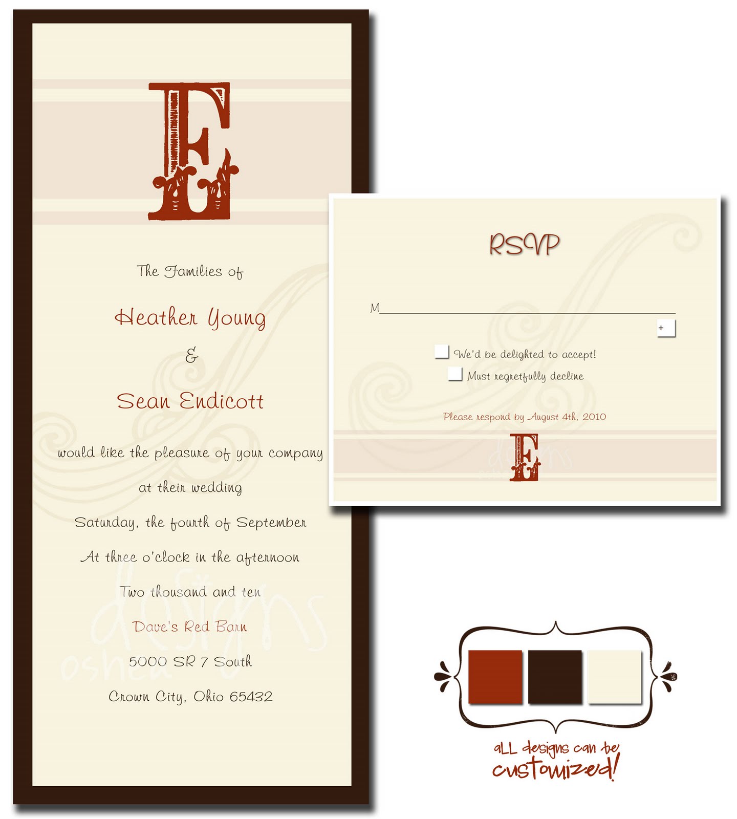 example wedding rsvp cards