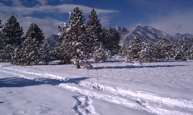 Vista Trail, Jan 10th - A view of the flatirons from halfway around the 4 mile loop