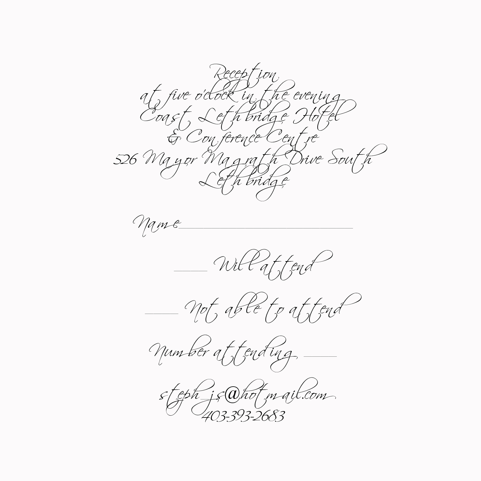 Wedding Invitation {Lethbridge Wedding Invitation {Lethbridge
