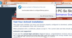 Setting Active X Filter di IE9