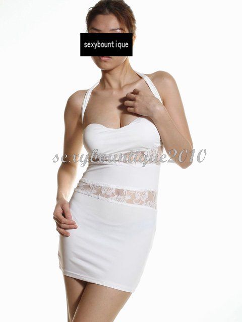 Sexy Women Lace Halter Backless Mini Dress Black Party | eBay