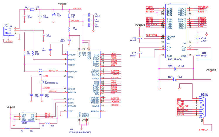 Usb Serial Port Adapter Schematic Design