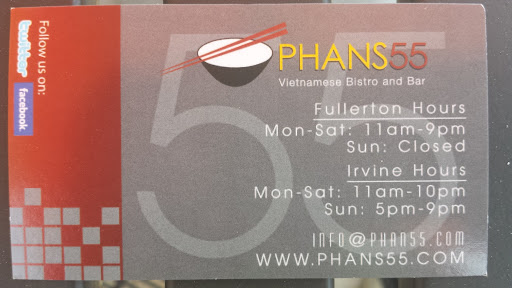 Vietnamese Restaurant «Phans55 Vietnamese Bistro and Bar», reviews and photos, 1981 Sunny Crest Dr #100, Fullerton, CA 92835, USA