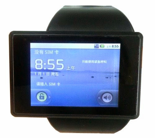  Watch New style Android Bluetooth Mobile phone WIFI Wireless internet access MP3 MP4 GPS Refused to answer the phone (Black)