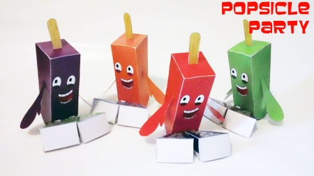 Popsicle Party Paper Toys