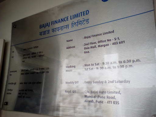 Bajaj Finserv, 2nd Floor, Next to Osia Group Office, Office No S-1, Osia Mall, Margao, Goa 403601, India, Loan_Agency, state GA