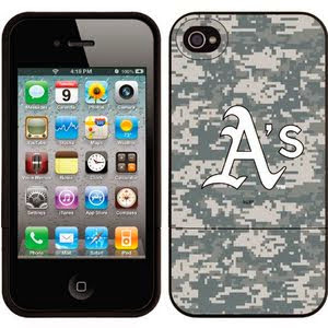 Oakland Athletics - Digi Camo A's design on a Black iPhone 4 / 4S Slider Case by Coveroo