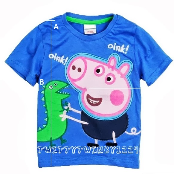 Baby Boys Peppa Pig George's T Shirt Top Blue 18 24M 2 3 Y 3 4 Y 4 5 Y 5 6 Y