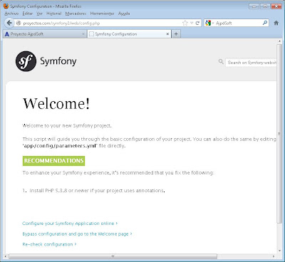 Instalar Symfony 2 con Composer