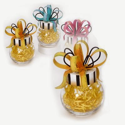  Party Jar with Yellow Ribbon Top, Small Round Top Collection