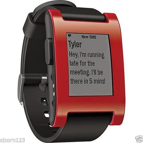  NEW! Pebble E-Paper Smart Watch for iPhone 4 / 4S / 5 / 5s and Android Devices - Red 100% GENUINE PRODUCT