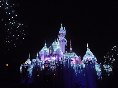 Disneyland Christmas holiday decorations castle