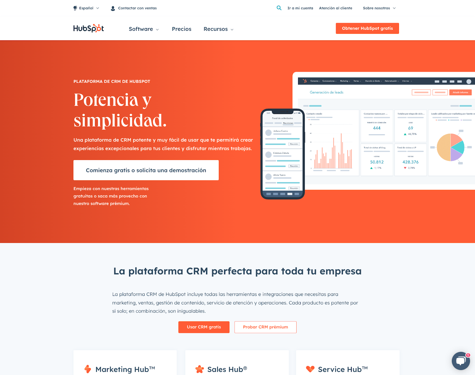 hubspot homepage