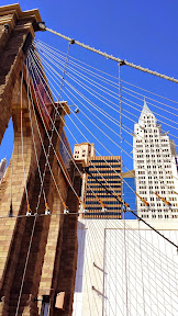 Replica of the famous Brooklyn Bridge on the boardwalk of New York New York casino