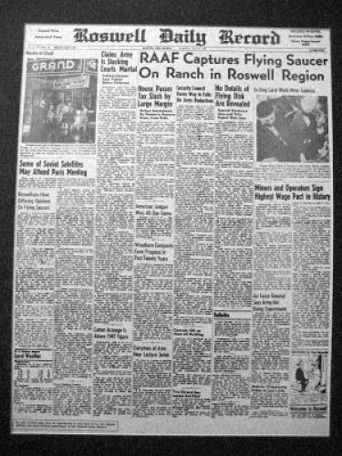 This Day In History Roswell Ufo Incident Crash And Recovery