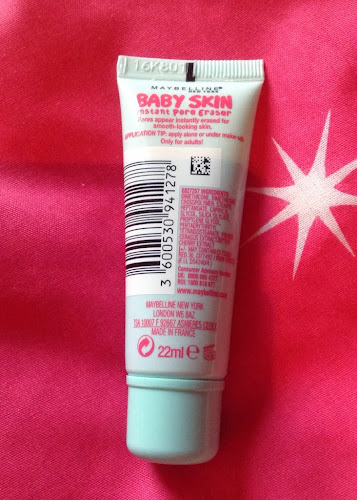 Picture of the back of maybelline baby skin primer 